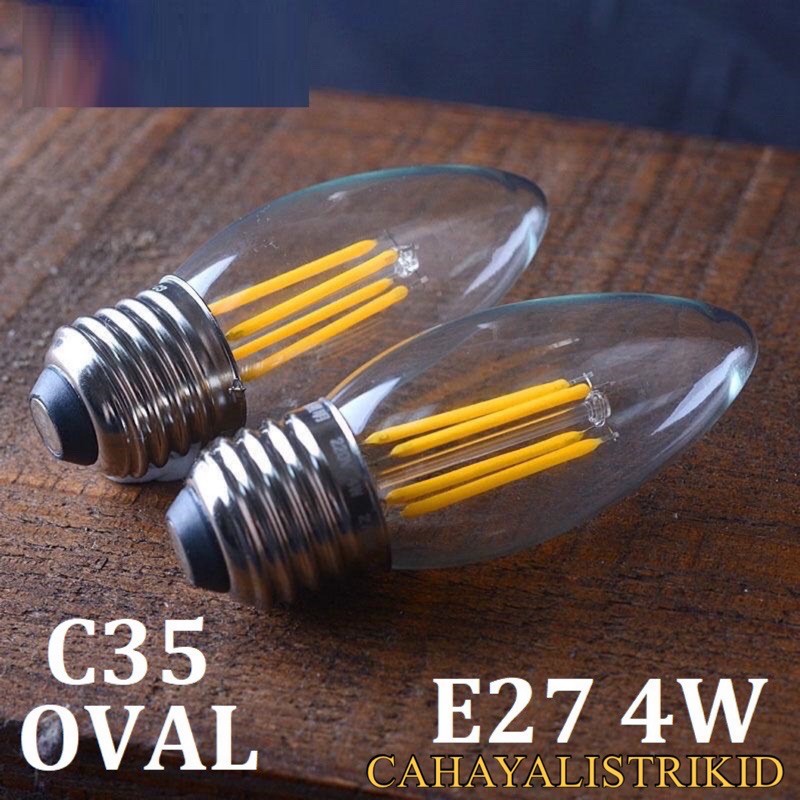 Jual BOHLAM LAMPU LED KUNING FILAMEN CAFE EDISON ST64 G45 G80 C35 4W 2W ...
