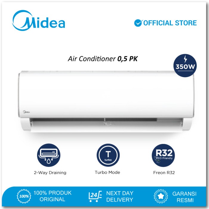 ac midea 0.5 pk