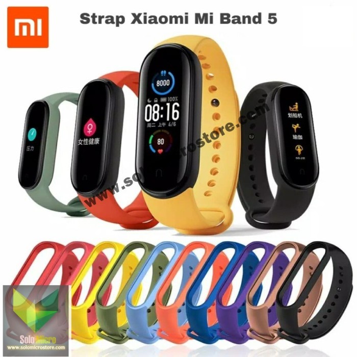 Jual Mi Band 5 Strap Replacement Single Colour Miband Strap Smartband