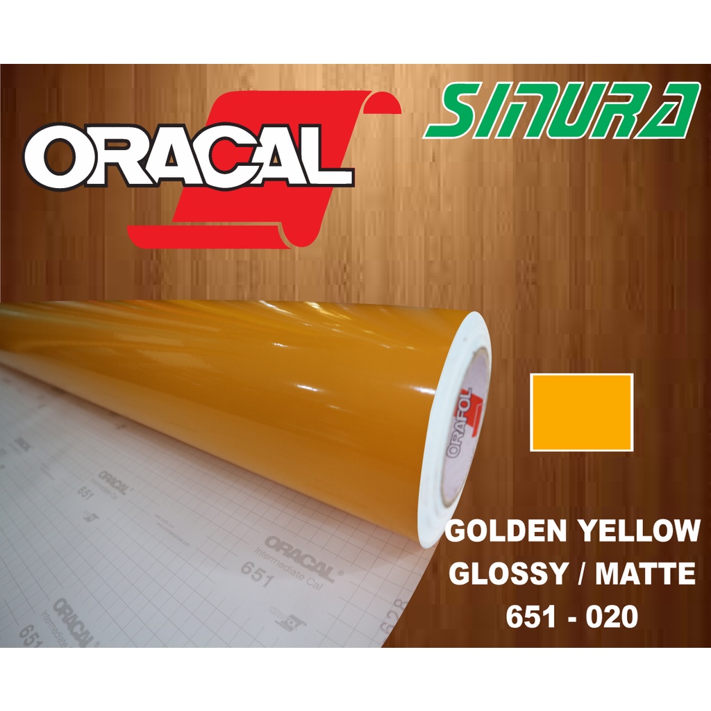 Jual Sticker Oracal 651-020 GOLDEN YELLOW (GLOSSY/MATTE) | Shopee Indonesia