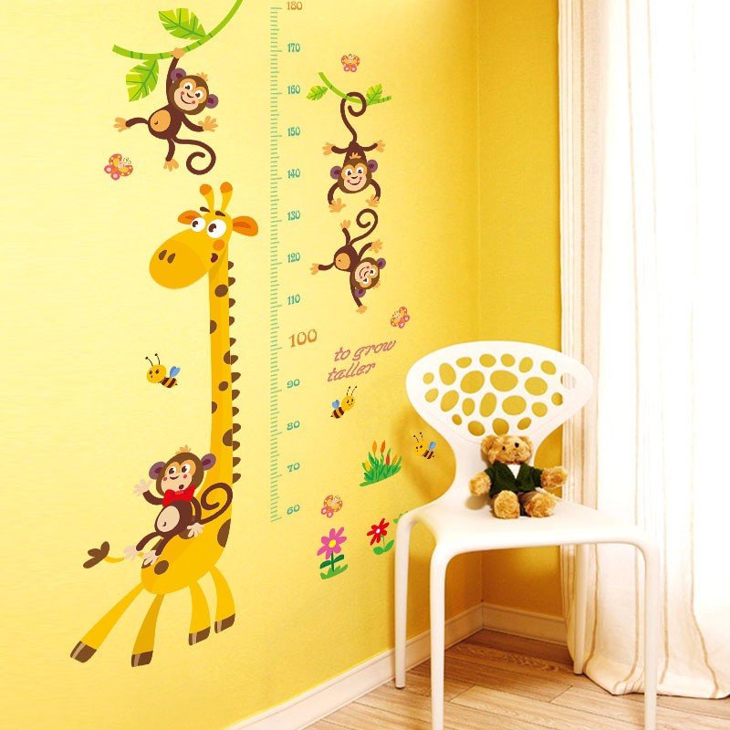 Jual SK 9292 WALL STICKER ANAK MURAH LUCU TINGGI BADAN JERAPAH 60X90CM ...