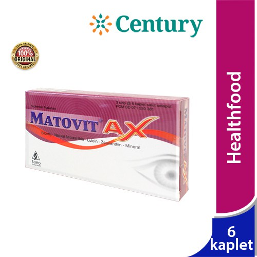 Jual MATOVIT AX 3 STRIP @6 KAPLET / VITAMIN MATA / ASTAXANTHIN ...