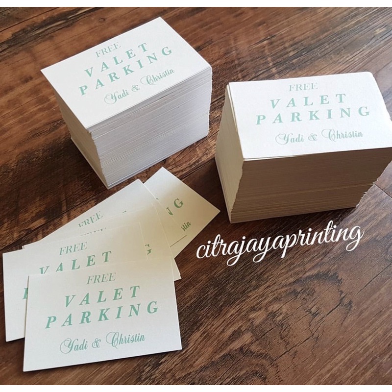 Jual Thank You Card / Kartu Ucapan / Souvenir Card / Valet Parking Card ...