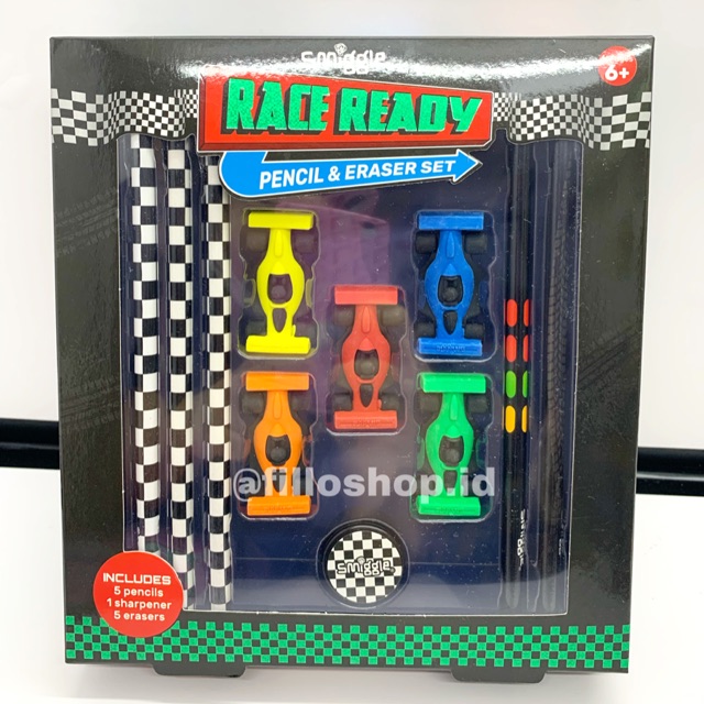 Jual Smiggle Race Pencil and Eraser Set Original Shopee Indonesia