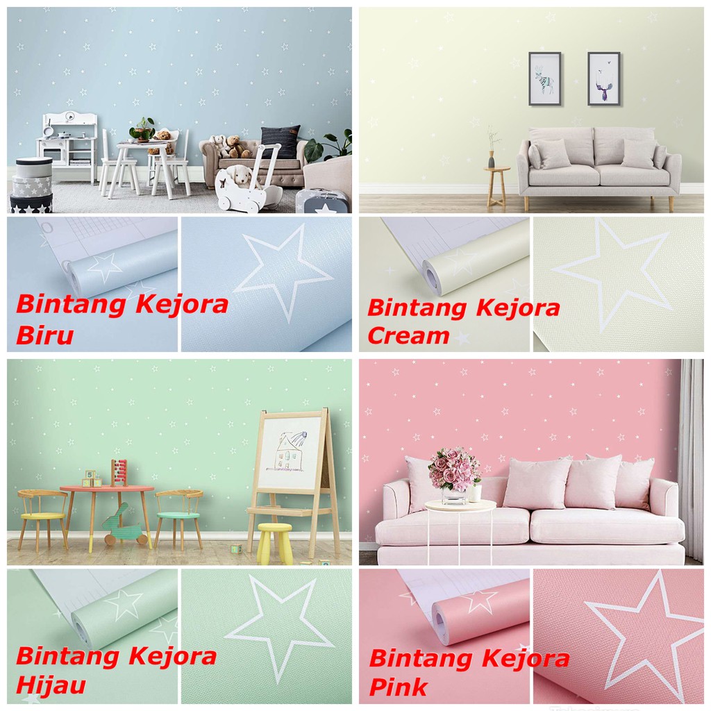 Jual Wallpaper Dinding Ruang Kamar Ukuran 45 Cm X 10 M Motif Bintang