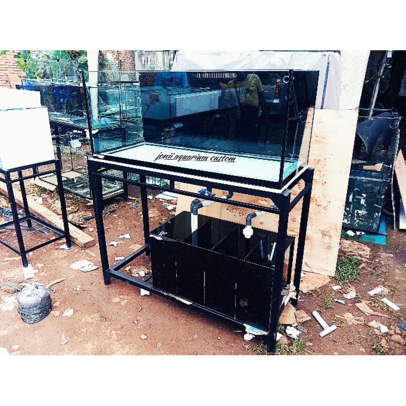Jual aquarium air laut 120x50x50 Rimless 15 mm Shopee Indonesia