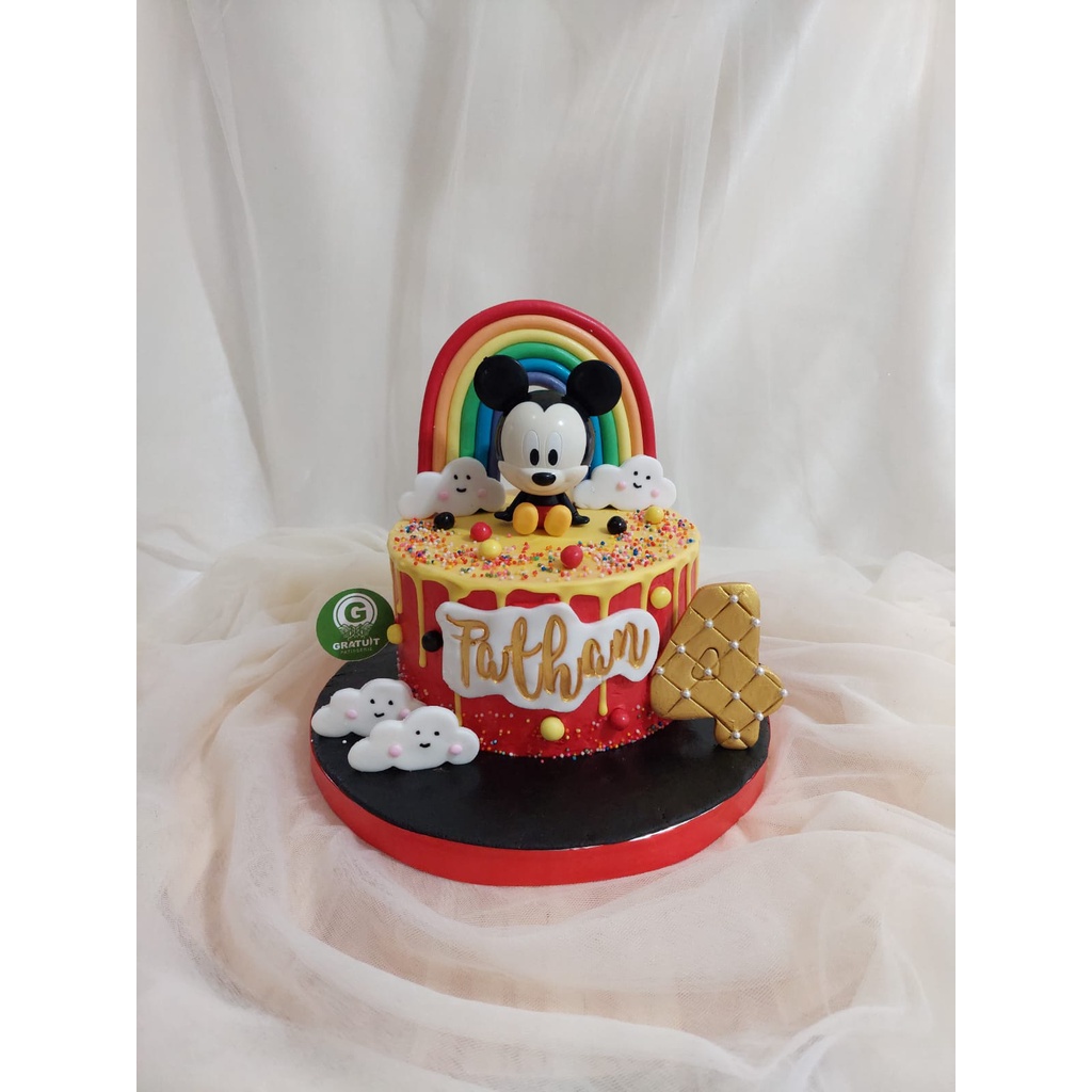 Jual CAKE MICKEY MOUSE / KUE ULANG TAHUN UK 15CM | Shopee Indonesia