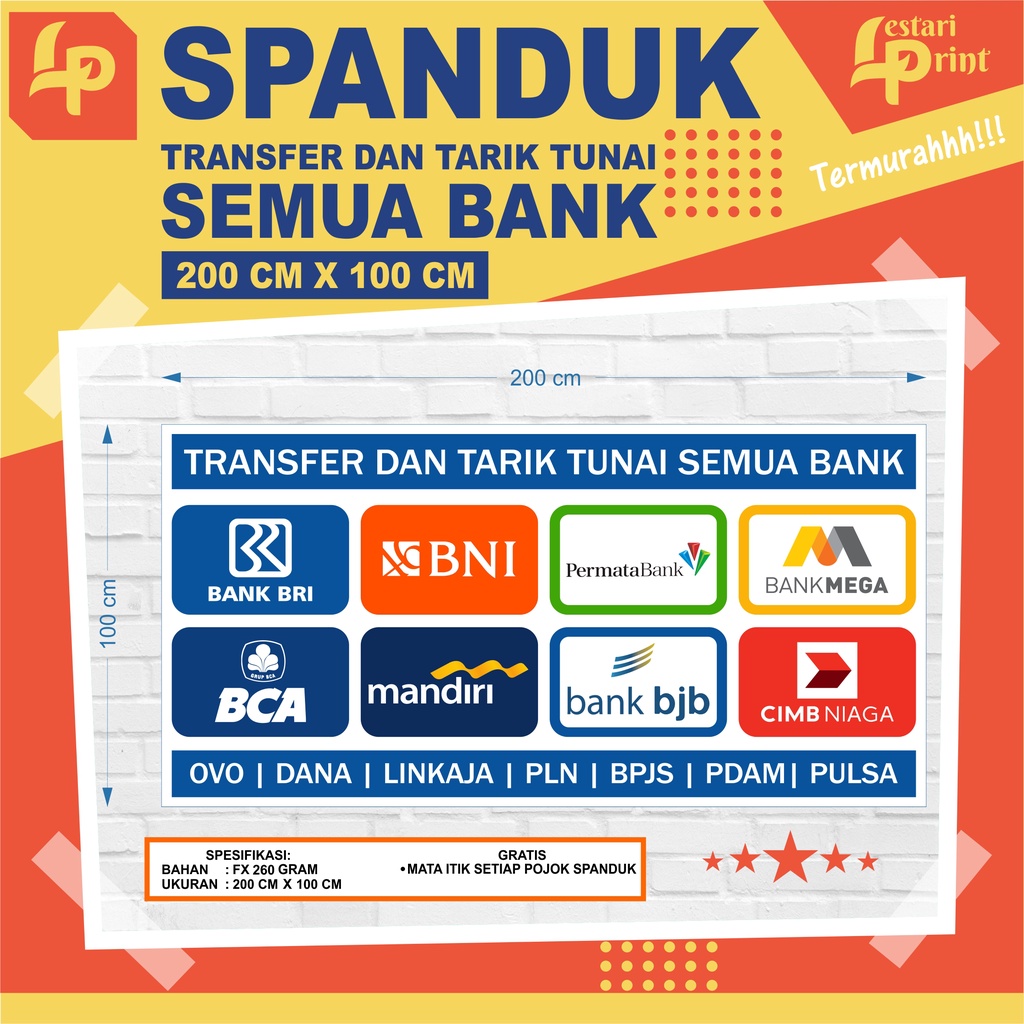 Jual SPANDUK JASA TRANSFER DAN TARIK TUNAI SEMUA BANK / MINI ATM