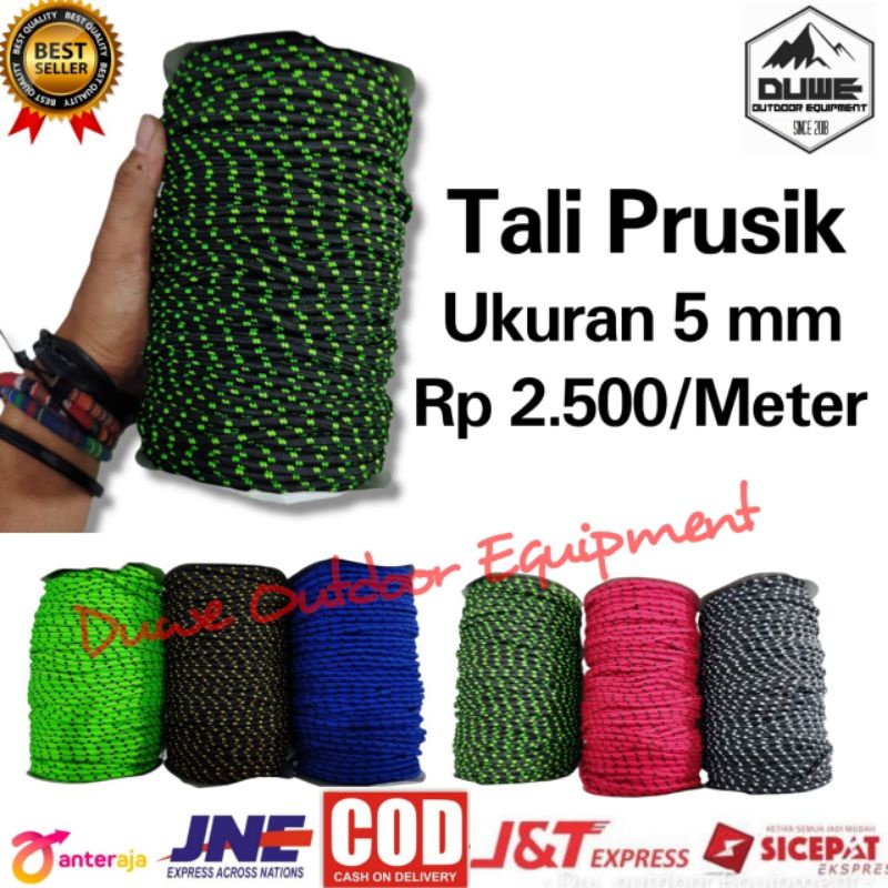 Jual Tali Prusik Meteran Tali Kur Tali Gelang Pria Wanita Tali Masker