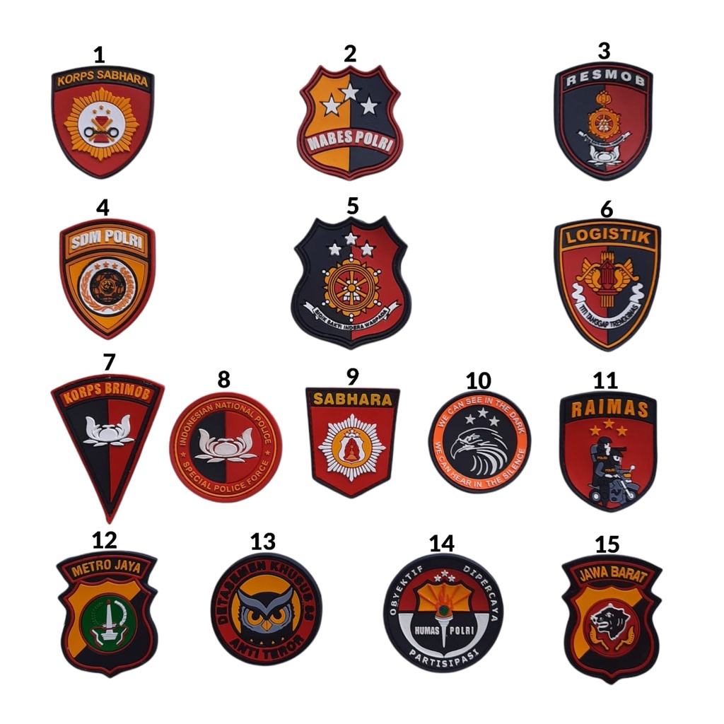 Jual Patch Rubber Emblem Logo Dinas Lapangan Harian Mabes Resmob