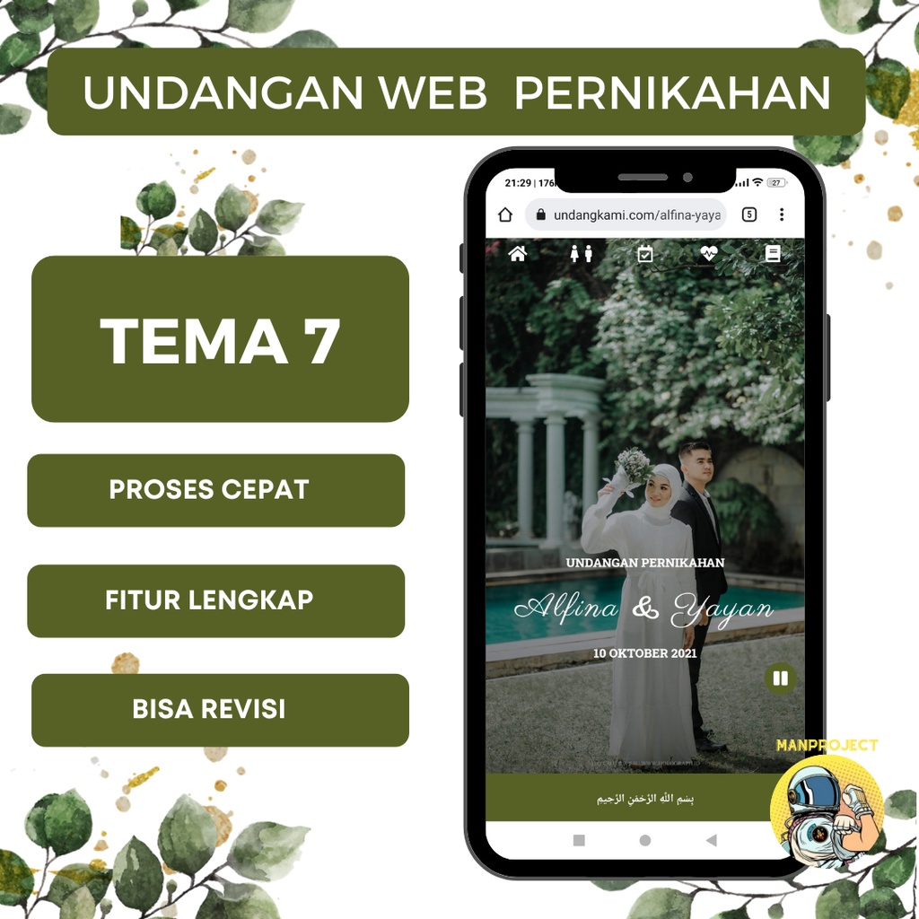 Undangan Digital Pernikahan Website Tema 7 Termurah Wedding Invitation Elegant