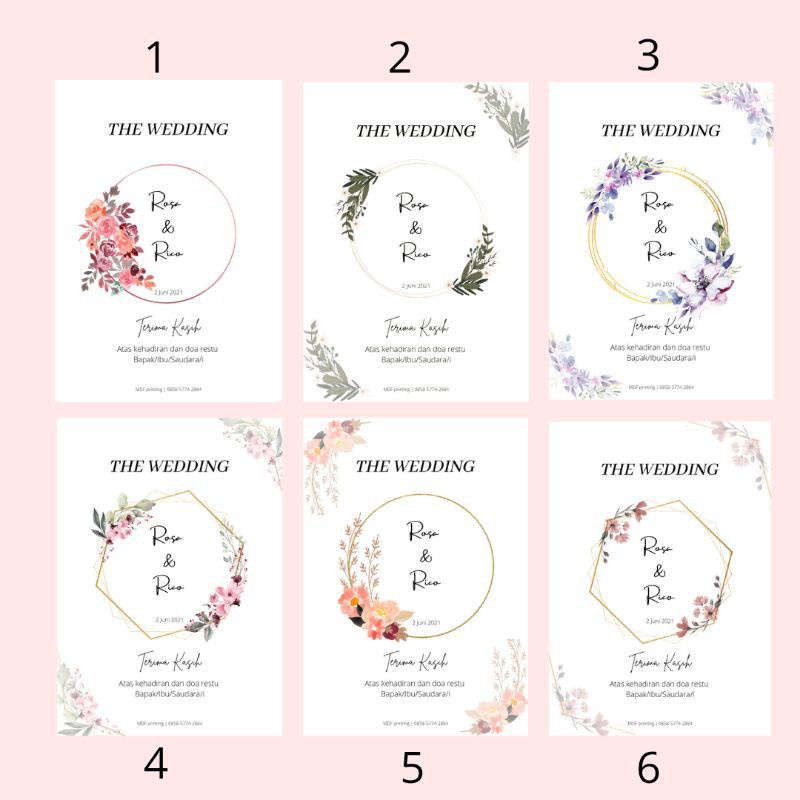 Jual Kartu Ucapan Terima Kasih Kartu Souvenir Tulisan Souvenir Pernikahan Wedding Card Kupon