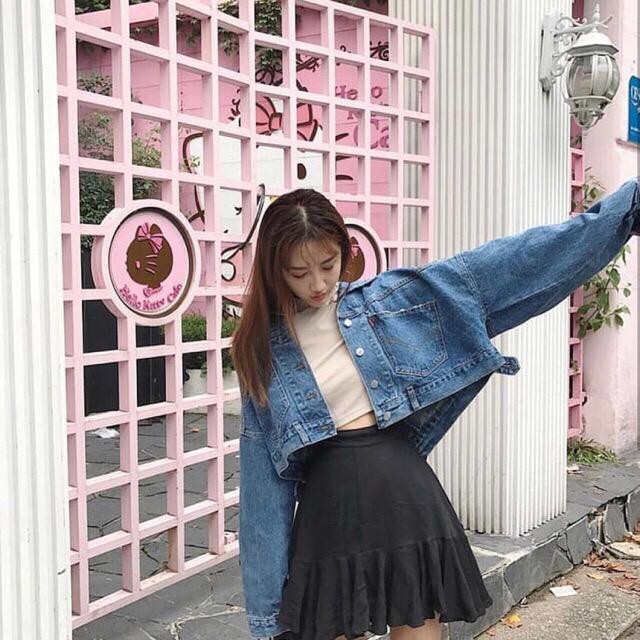 Jual PREMIUM Oversize Crop Pocket Jeans / JACKET JEANS CROP OVERSIZE BEST  SELLER. | Shopee Indonesia