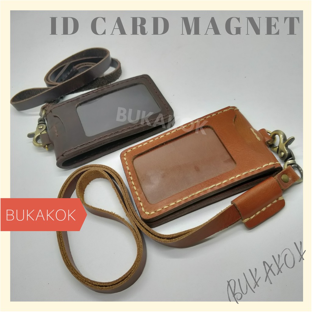 Jual Gantungan Id Card Magnet Dari Kulit Asli Id Card Holder Magnet