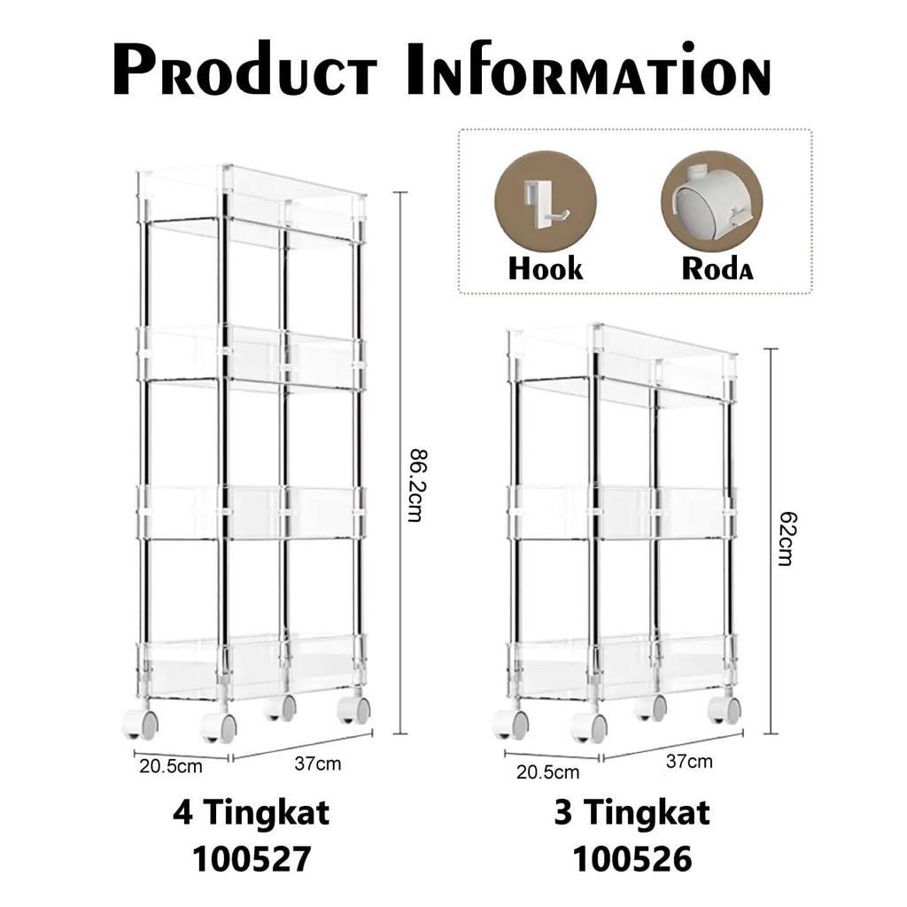 Jual Master Belanja Rak Troli Susun Serbaguna Rak Salon Organizer Rack ...