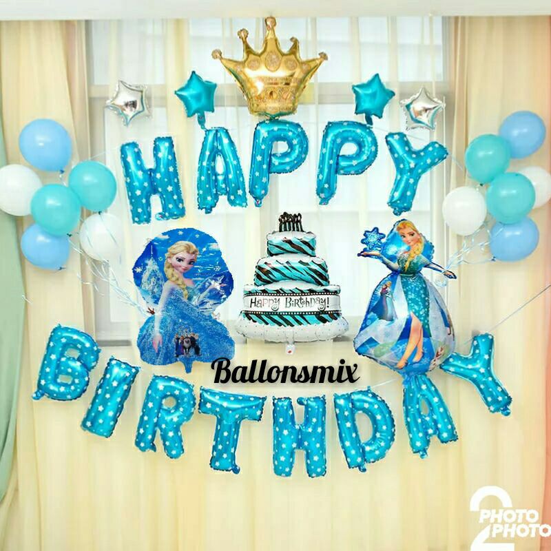 Jual Paket Dekorasi Happy Birthday Frozen | Shopee Indonesia