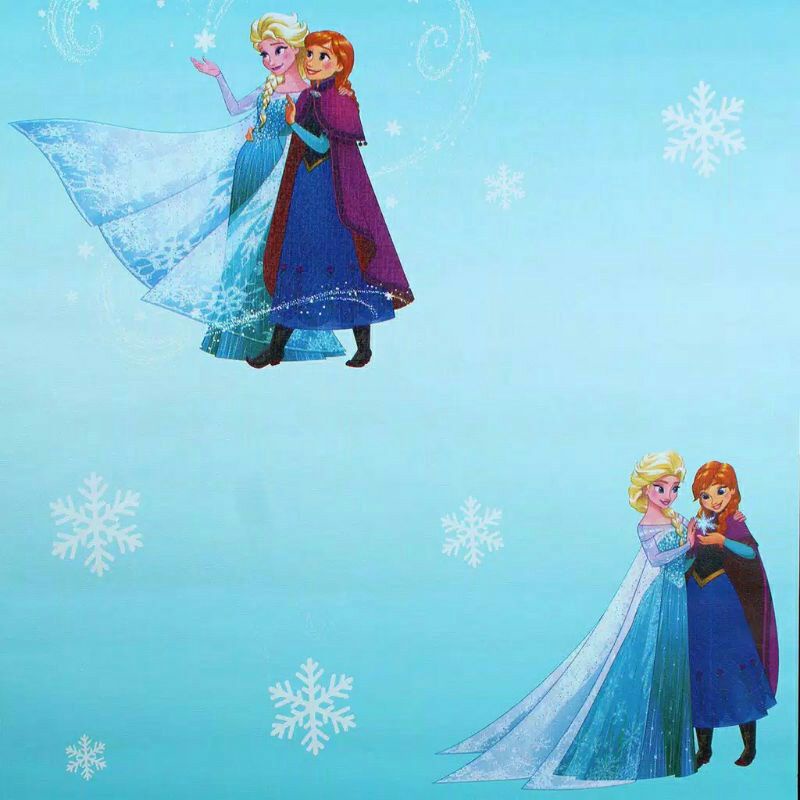 Jual Wallpaper Dinding Motif Frozen Biru Premium/Sticker Ruangan Ukuran ...