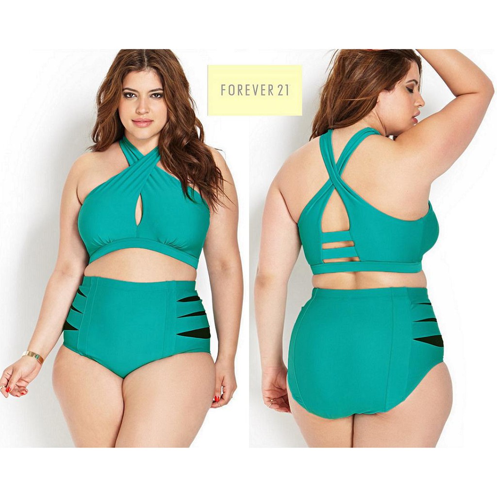 Jual BIKINI SET SWIMSUIT TWO PIECE BIG PLUS SIZE FOREVER 21 KODE 154 Shopee Indonesia