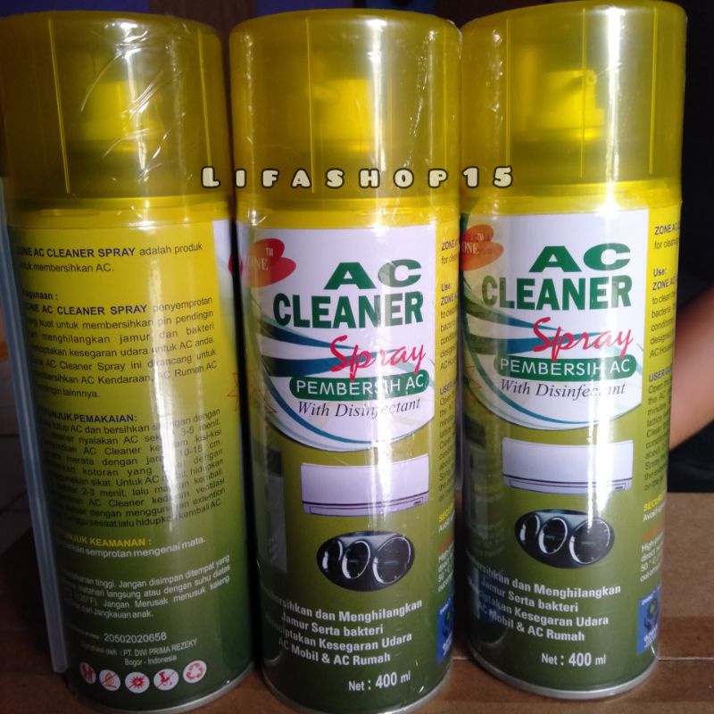 Jual Ac cleaner Spray+disinfectant ZONE 400ML Shopee Indonesia