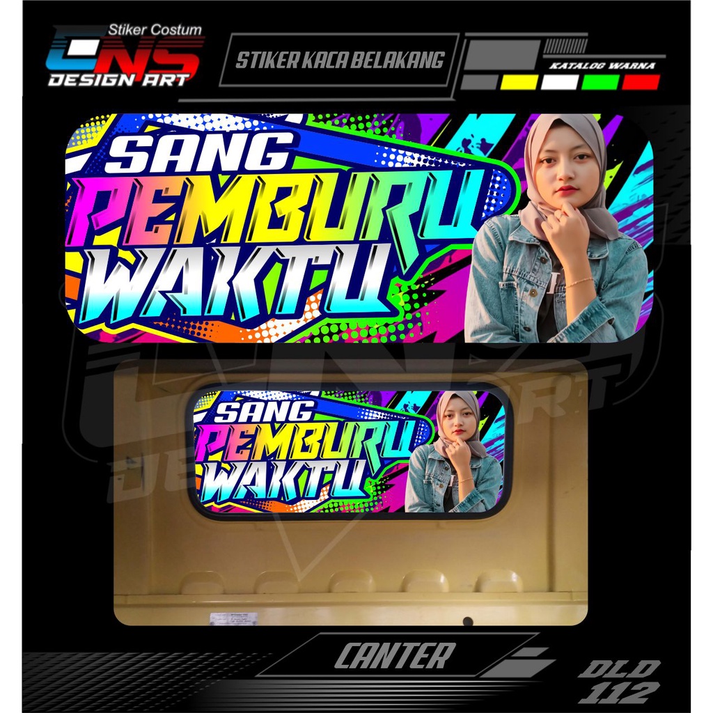 Jual Stiker Kabin Belakang Kaca Belakang One Way Truk CANTER Custom ...