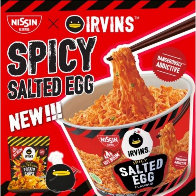 Jual IRVINS X NISSIN SALTED EGG INSTANT NOODLE 113G ORIGINAL / SPICY ...