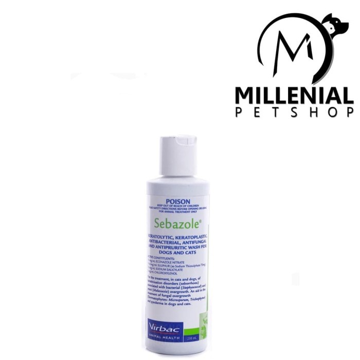 Jual KUCINGSHAMPOO SHAMPO JAMUR VIRBAC SEBAZOLE KUCING ANJING 250 ML