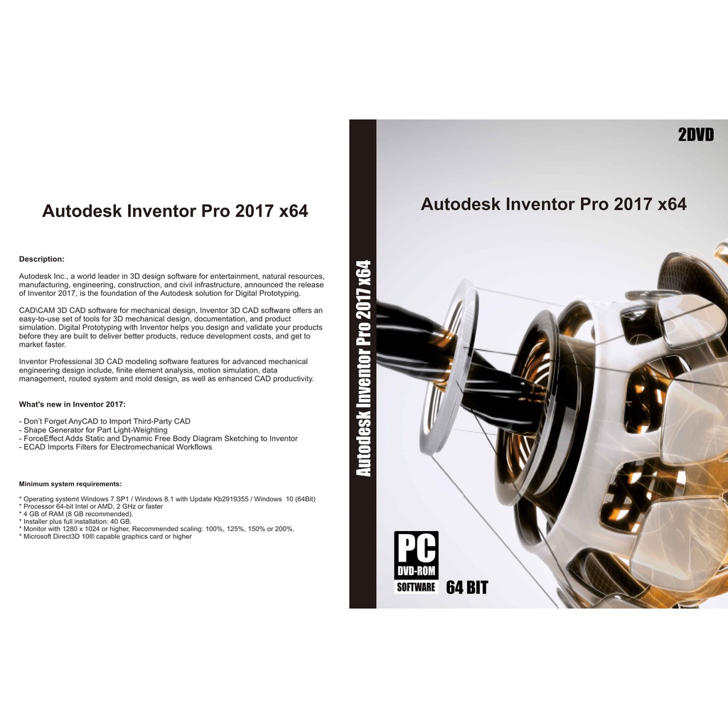 Jual PC DVD PROGRAM Auto--desk Inventor Pro 2017 x64 | Shopee Indonesia
