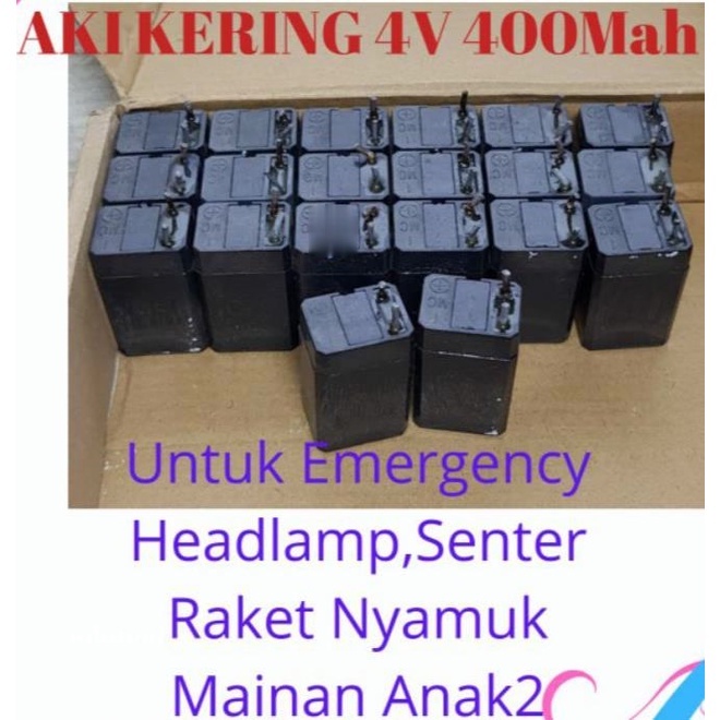 Jual Batre Raket Nyamuk Cas / Aki Kering 4v / Batre Senter Emergency ...