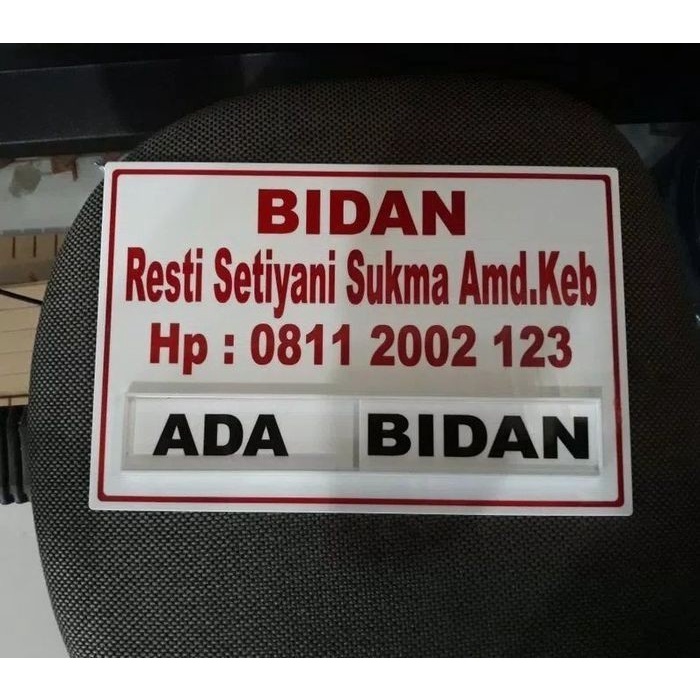 Jual Sign Board Acrylic Sign Label Papan Nama Bidan Dokter Acryli Sign Shopee Indonesia