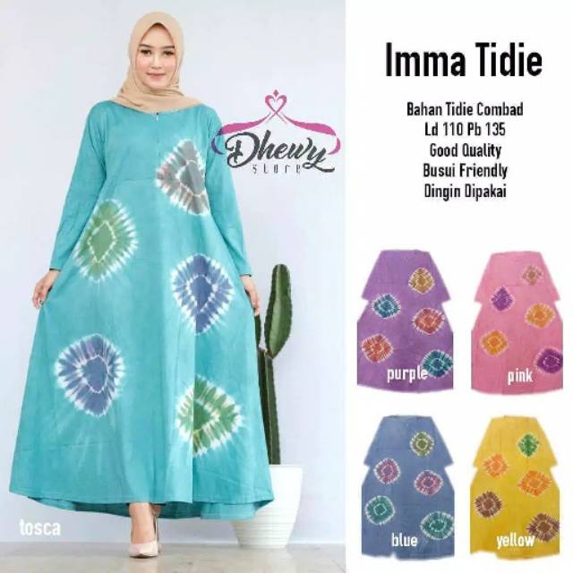 Jual DASTER LENGAN PANJANG KAOS TIEDYE PELANGI IMMA JUMBO SYARI BUSUI ...