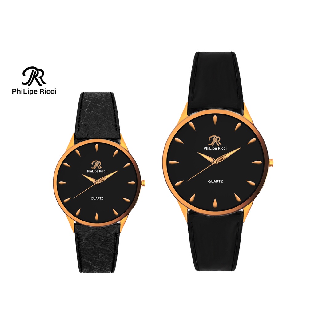 Jual PhiLipe Ricci Jam Tangan Couple Quartz Analog Kulit KOB13 Free BOX ...