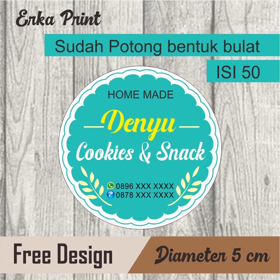 Jual stiker bulat diamter 5 cm stiker label stiker snack stiker kemasan