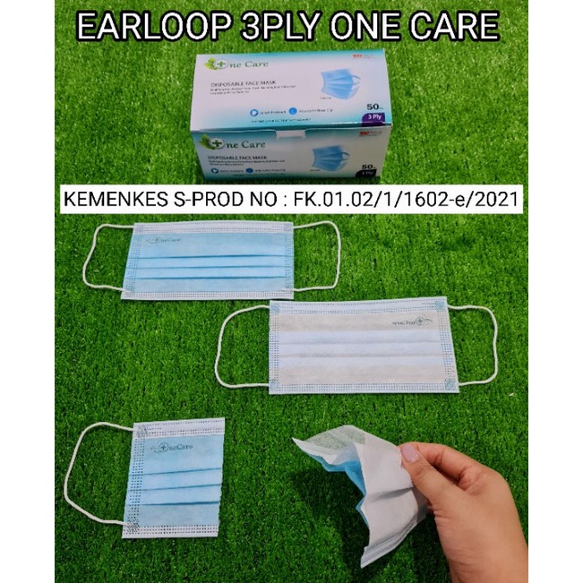 Jual MASKER ONECARE 3PLY ISI 50PCS EARLOOP ONECARE INDONESIA 3 PLY ...