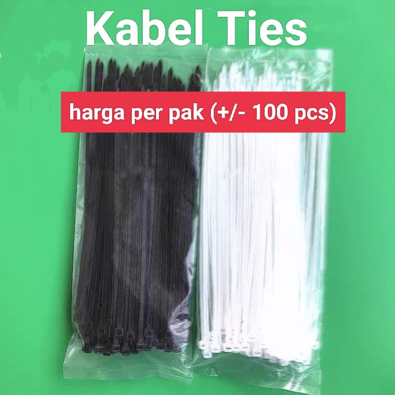 Jual ~ PIYOSHI08 ~ Cable Ties Ikat Hitam Putih 1 Pack isi 100 Pcs Kabel ...