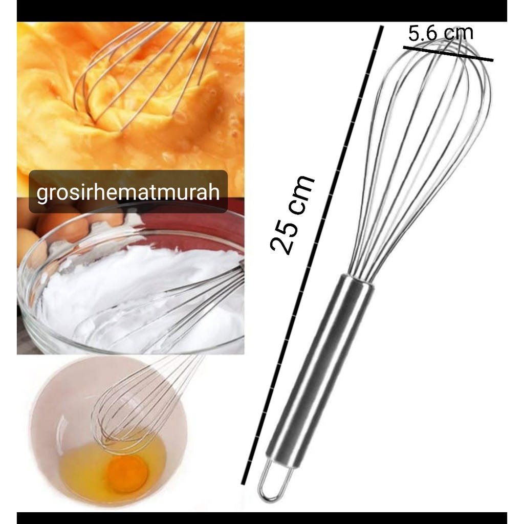 8 - 22 Inches Stainless Steel Egg Whisk (All Size) — AlatDapur