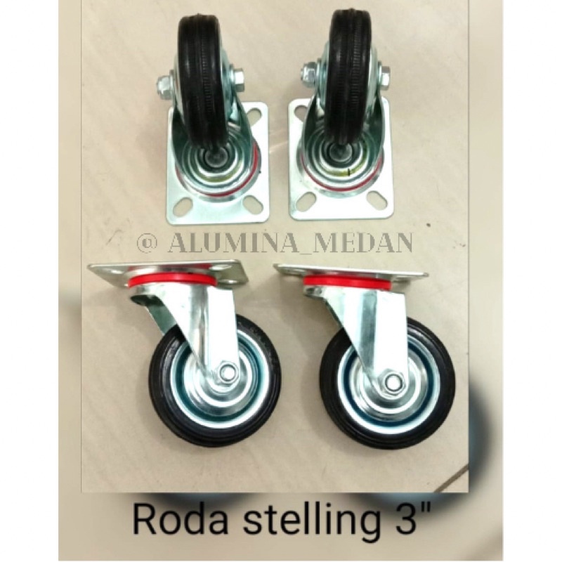 Jual Roda Stelling Steling Hidup / Rem / Roda Trolley / Roda Gepeng ...