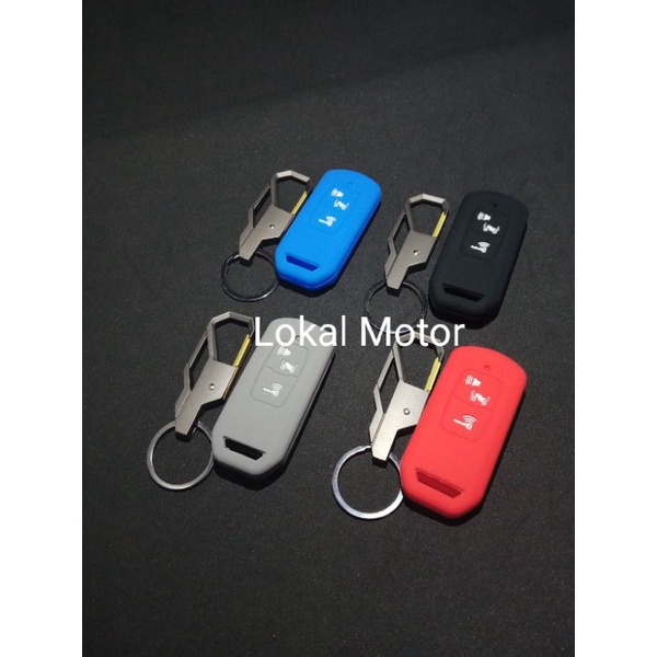 Jual Paket gantungan kunci brown polos dan cover silicone keyless Honda ...