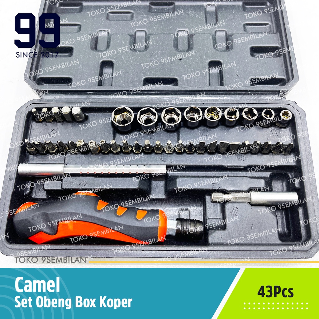 Jual Camel Set 43Pcs Mata Obeng & Kunci Socket Koper 43in1 Box ...