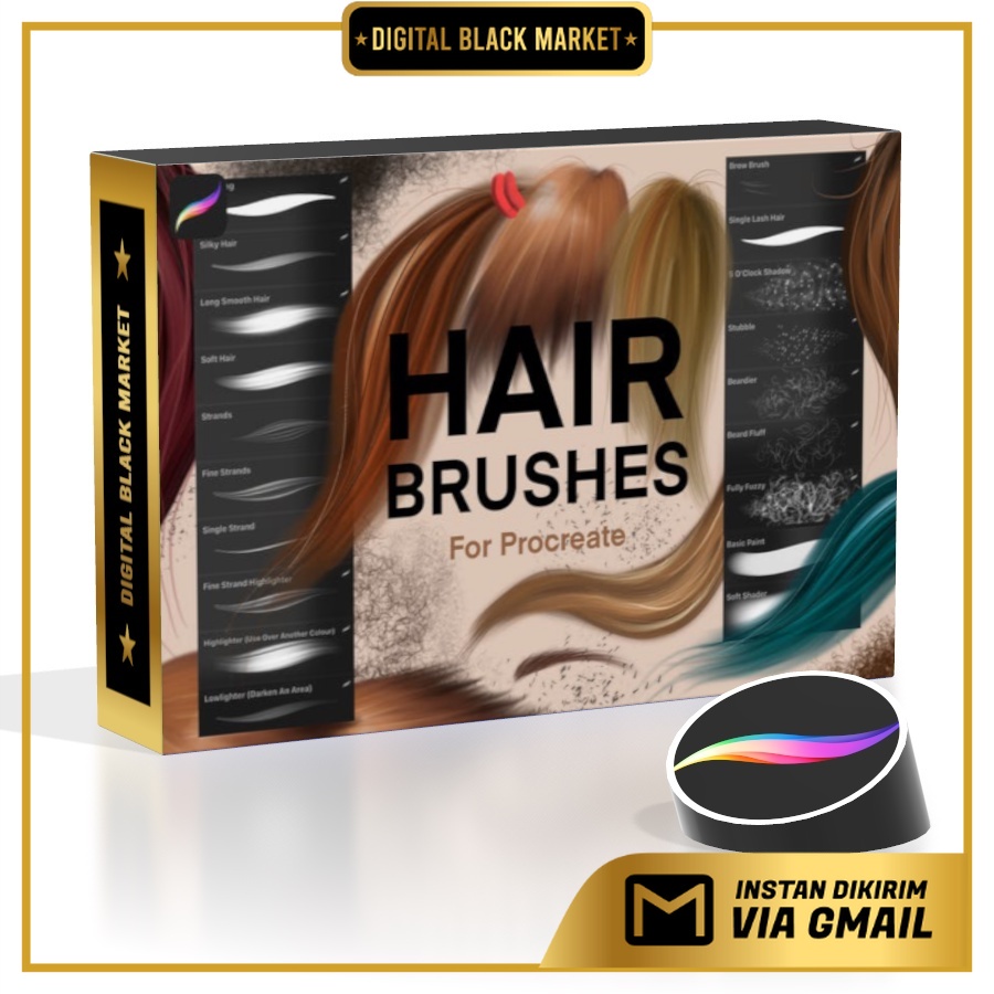 Jual ID0827 - Hair Brushes For Procreate | Shopee Indonesia