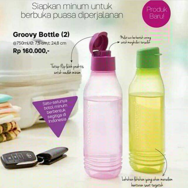 Jual Groovy Bottle Hijau Tupperware Tutup Ulir Shopee Indonesia