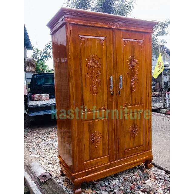 Jual lemari jati minimalis sliding 2 pintu Harga Terbaik & Termurah Agustus  2023 | Shopee Indonesia