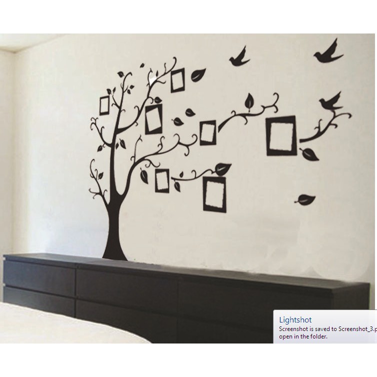 Jual KHM050 - wall paper / stiker tembok pohon dengan frame foto photo ...