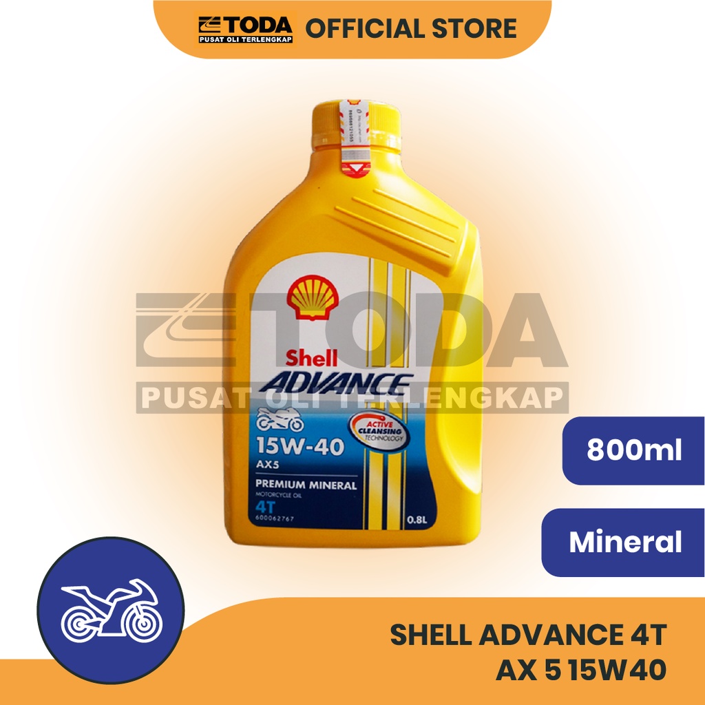 Jual OLI MOTOR SHELL ADVANCE 4T AX 5 15W40 800ml ORIGINAL - OLI MESIN ...