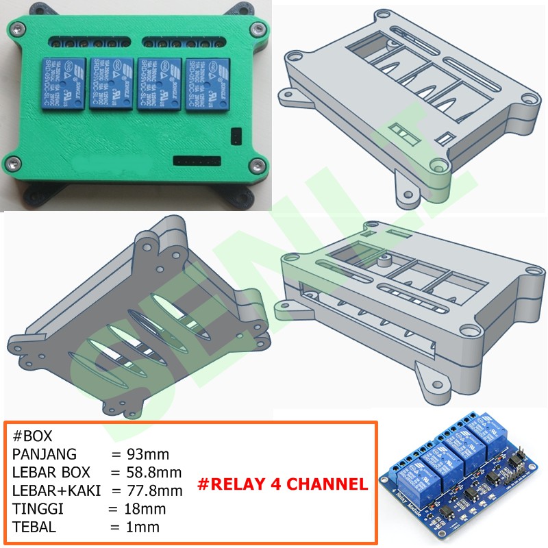 Jual Case Casing Cover Frame Box Module Relay 4 Channel | Shopee Indonesia