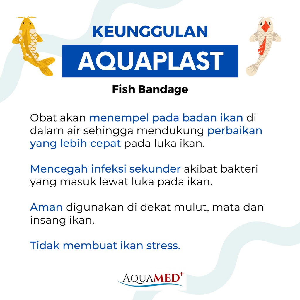 Jual AQUAPLAST Fish Bandage Obat Luka Ikan Koi Arwana Ulcer Bakteri ...