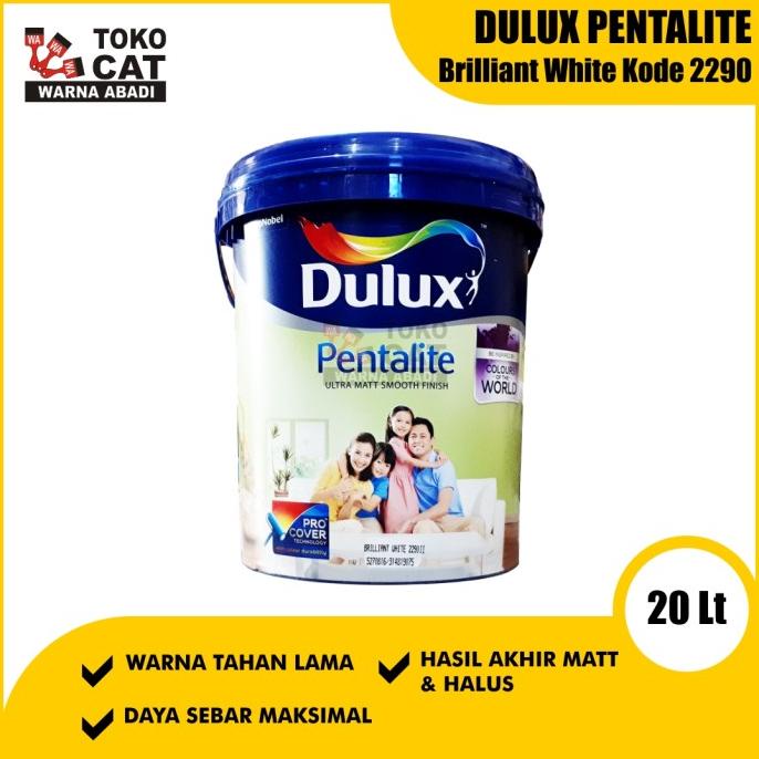 Jual Cat Tembok Dulux Pentalite Brilliant White 20 Liter Shopee Indonesia 3487