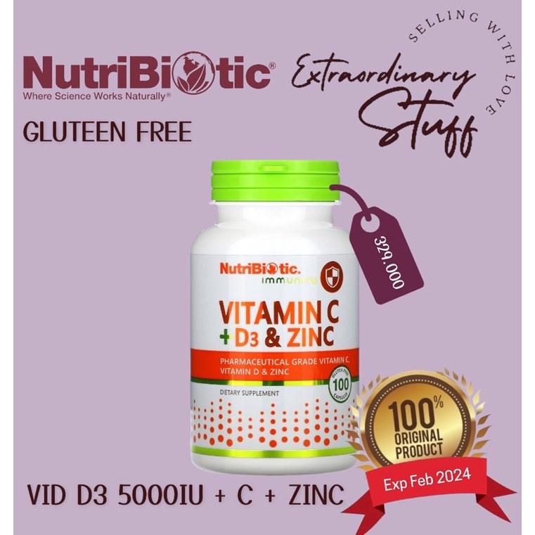 Jual NUTRIBIOTIC VITAMIN D3 5000 IU+ VIT C + ZINC / VIT D3 5000 VIT C ZINC NUTRIBIOTIC Shopee