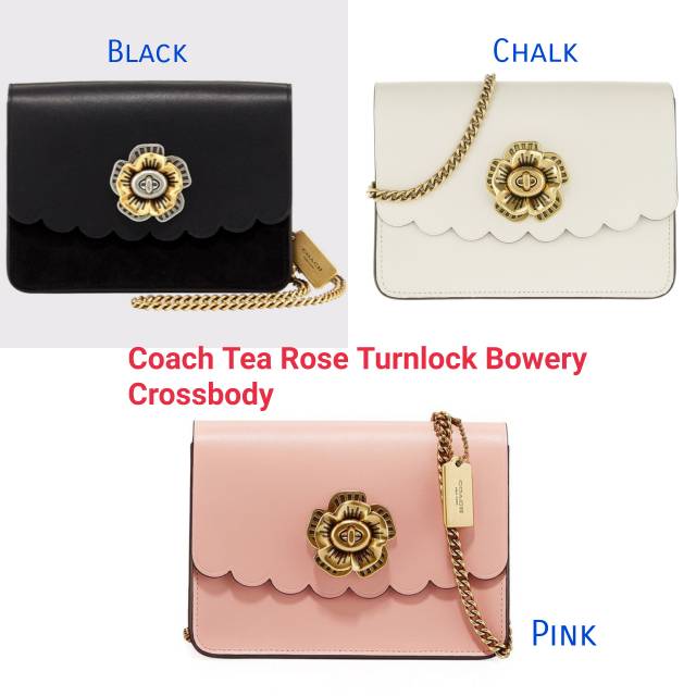 Original New Tas Coach Tea Rose Turnlock Bowery Crossbody Bag