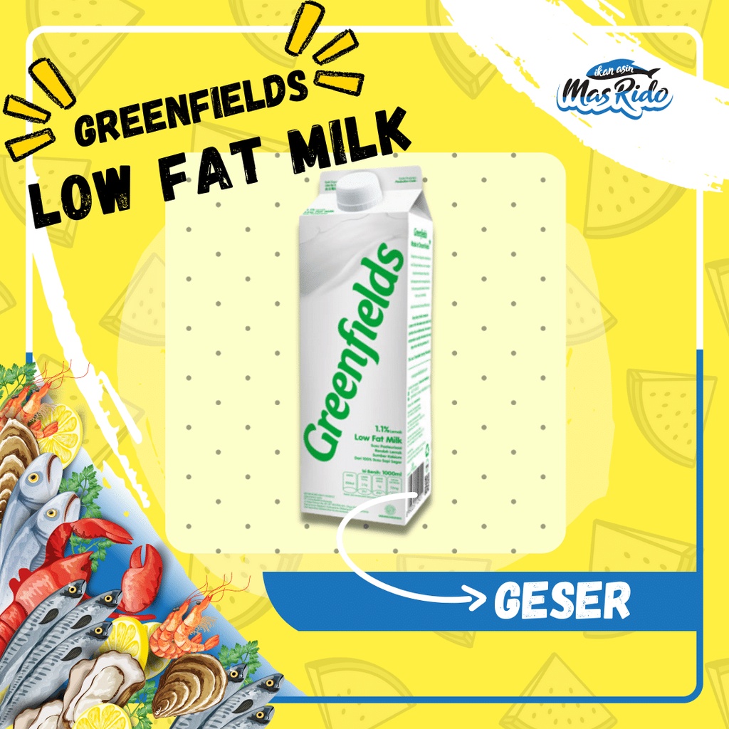 Jual Susu Greenfields Uht Low Fat Rendah Lemak 1000 Ml Susu Sapi