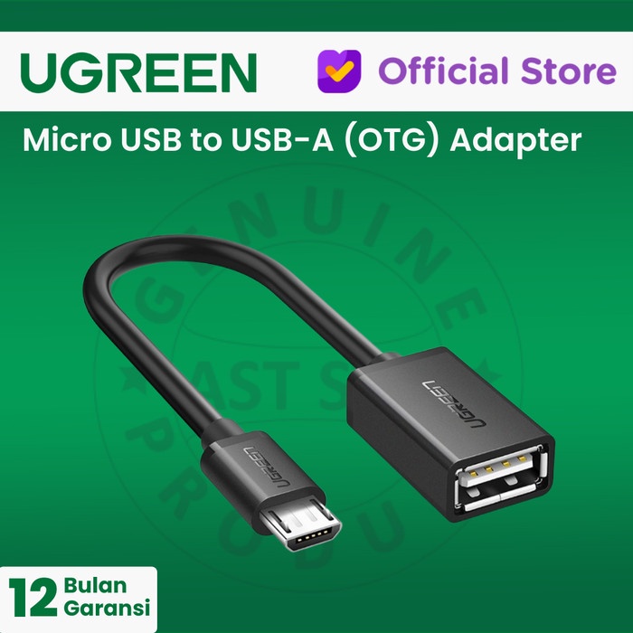 Jual Ugreen Micro Usb Male To Usb A Female Cable 15cm Us133 Shopee Indonesia 3290